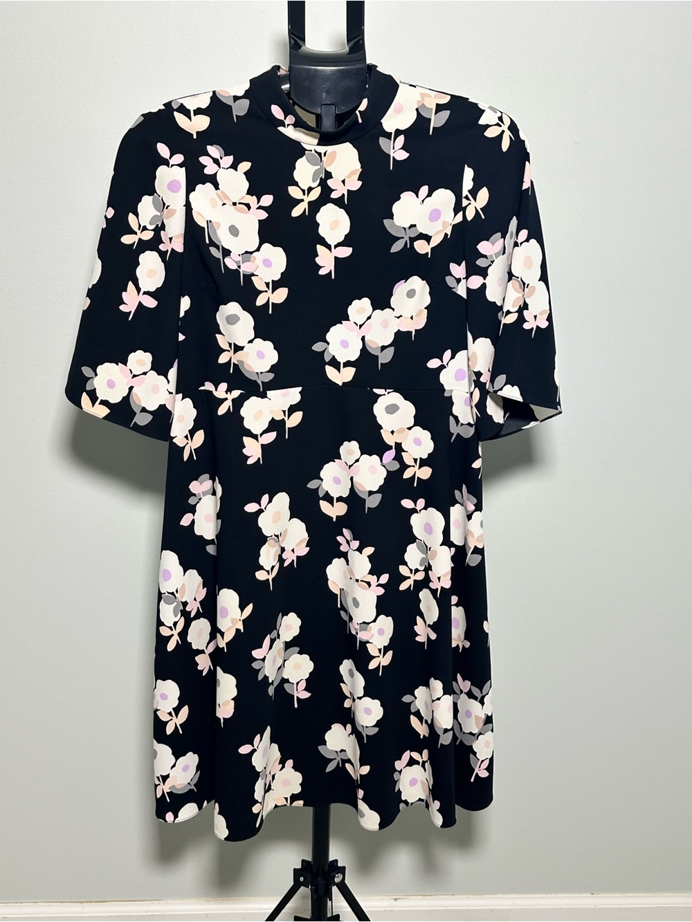 Kate Spade Black Floral Fit & Flare Dress Size 10